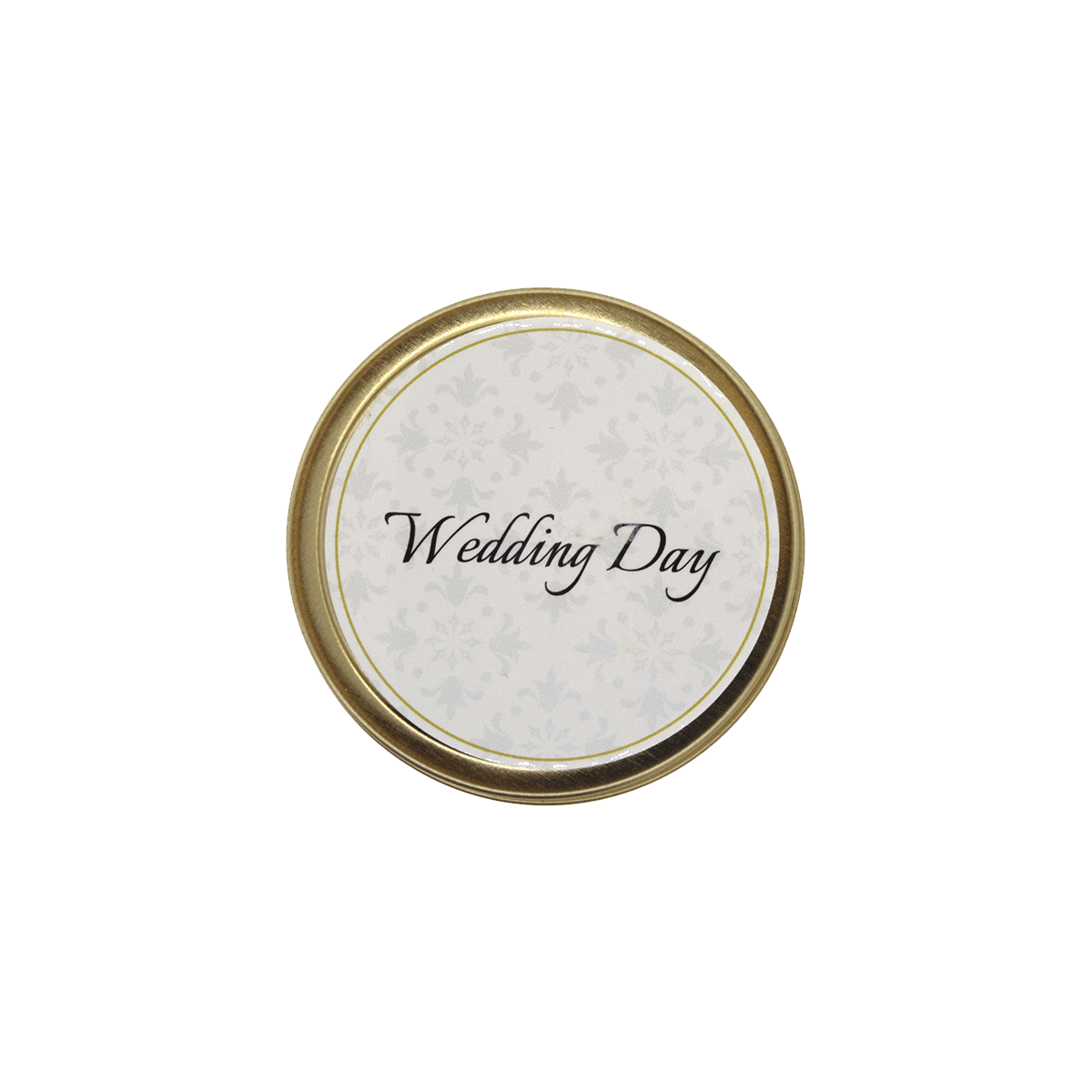 Small Gold Tin Candle “Wedding Day” (Wedding Candles)