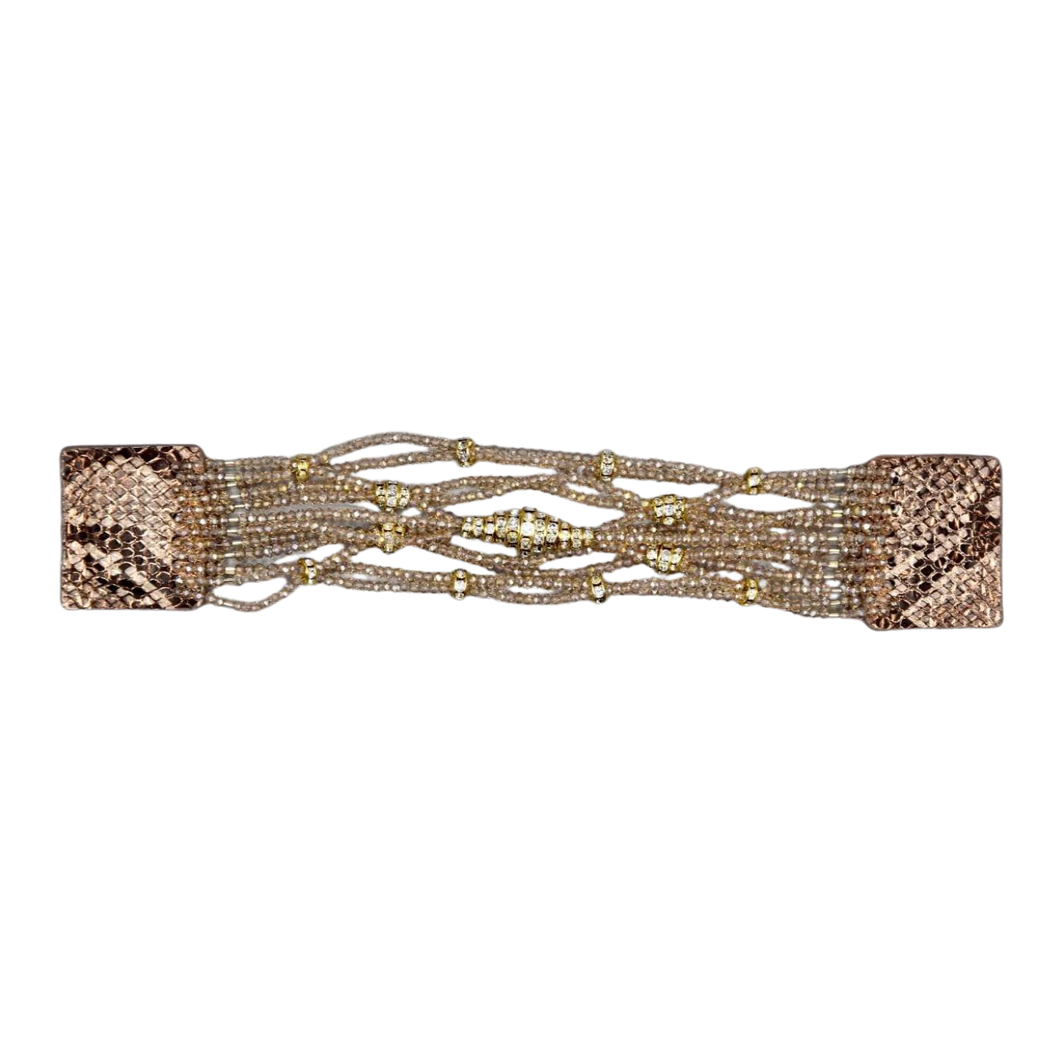 Filippa Hand Beaded Cut Crystal and Rondelle Cuff
