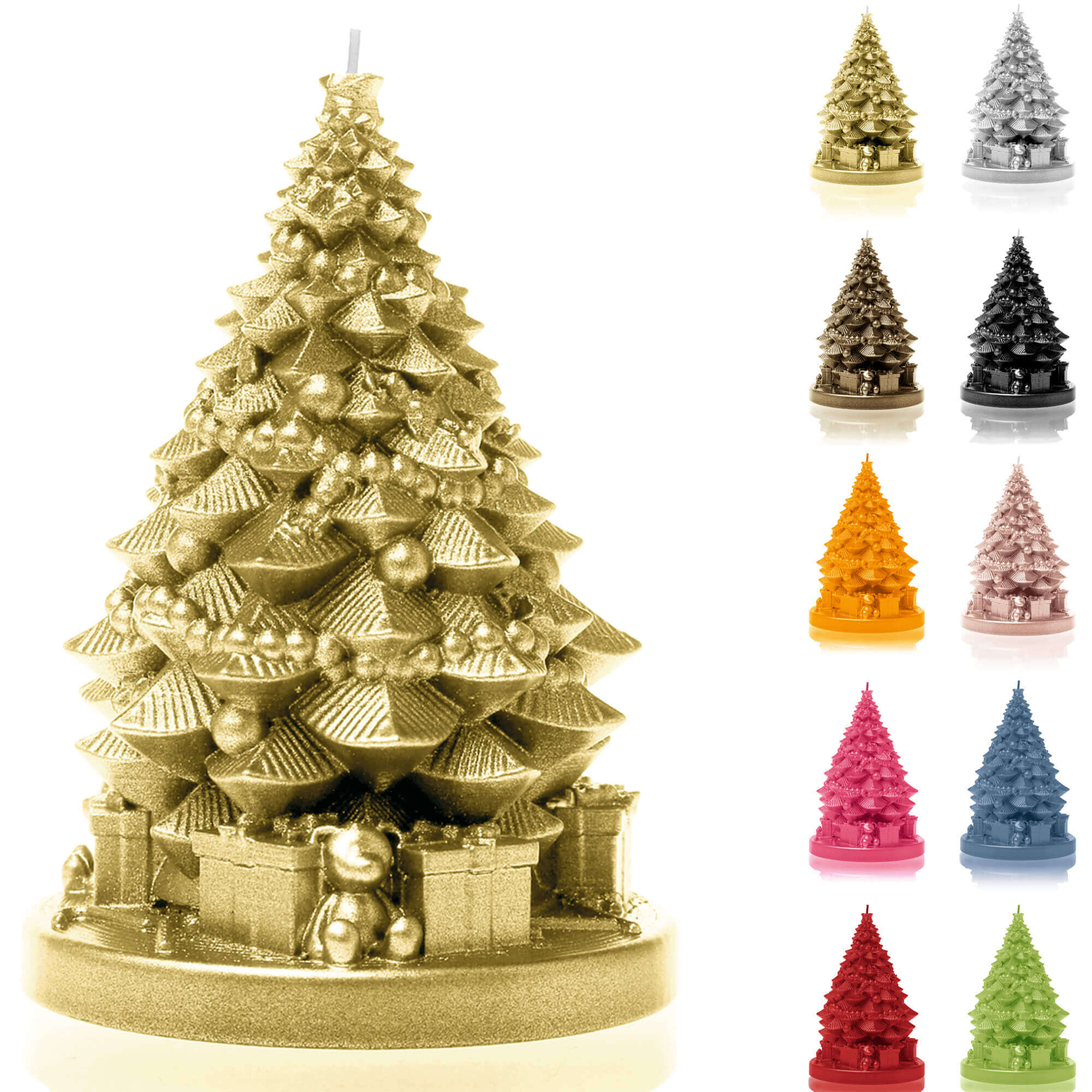 Candle Christmas Tree with Gifts Gold
