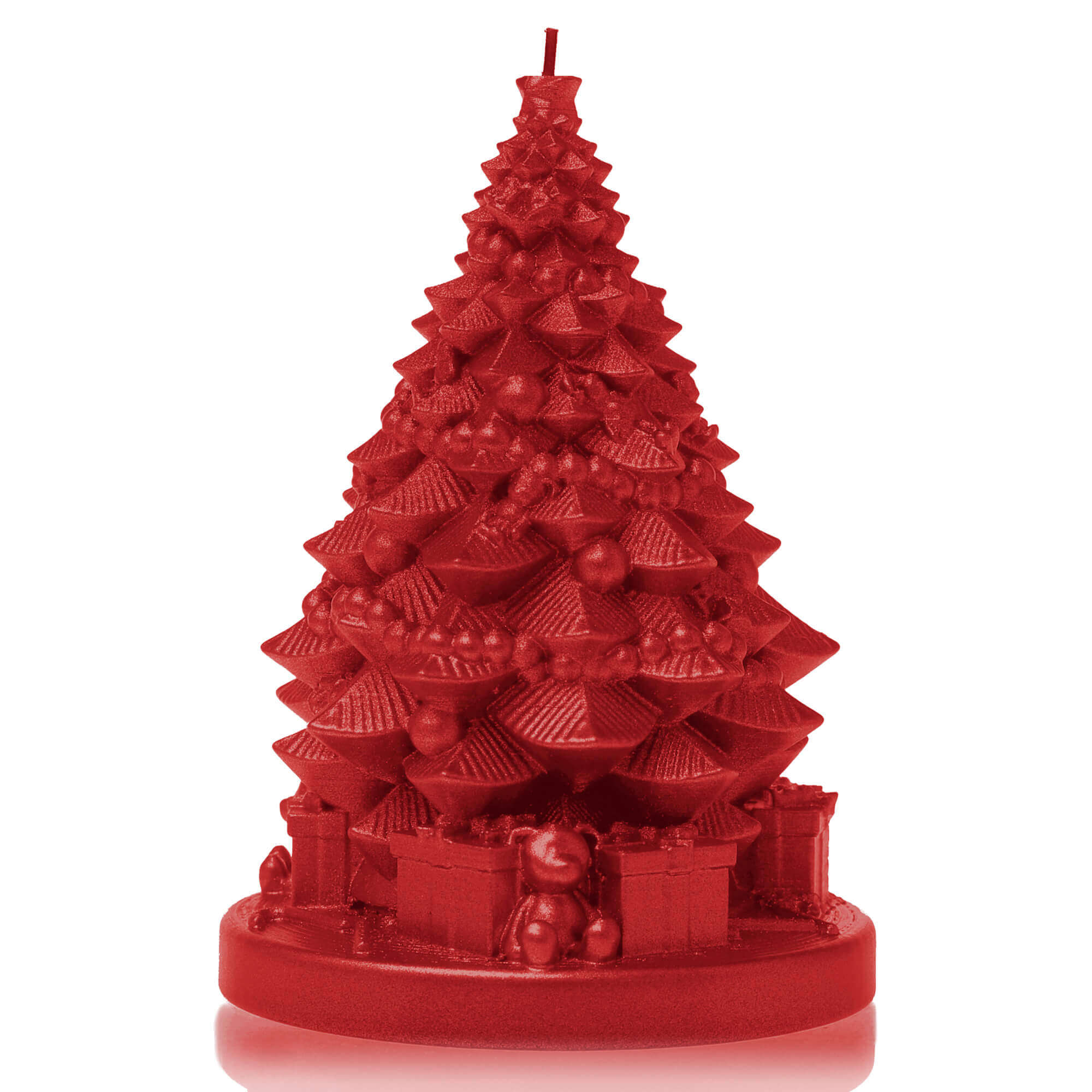Candle Christmas Tree with Gifts Red Metallic