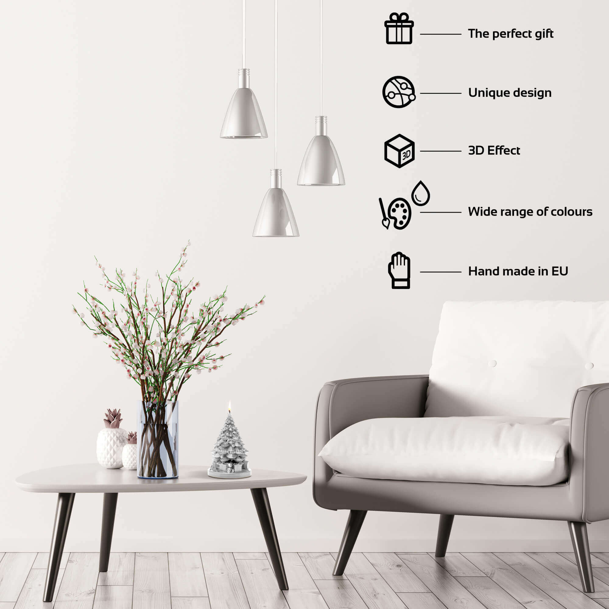 Candle Christmas Tree with Gifts Silver