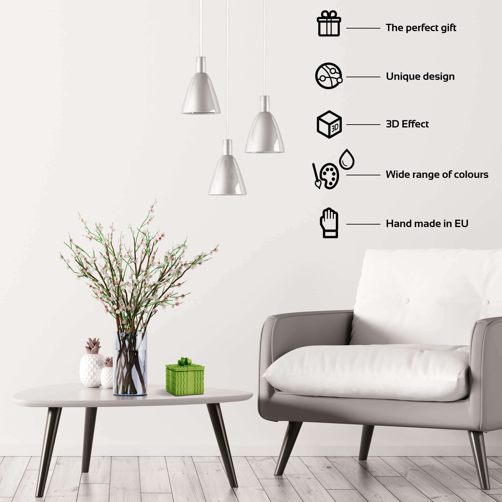 Candle Concrete Christmas Gift Green Metallic Gingerbread