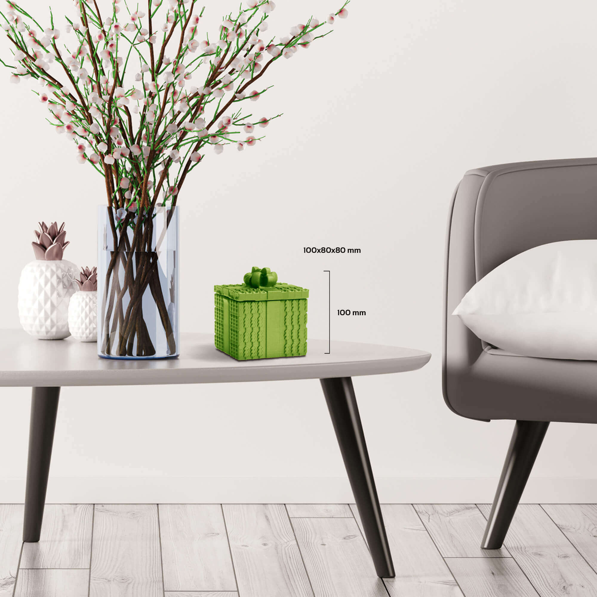 Candle Concrete Christmas Gift Green Metallic Gingerbread