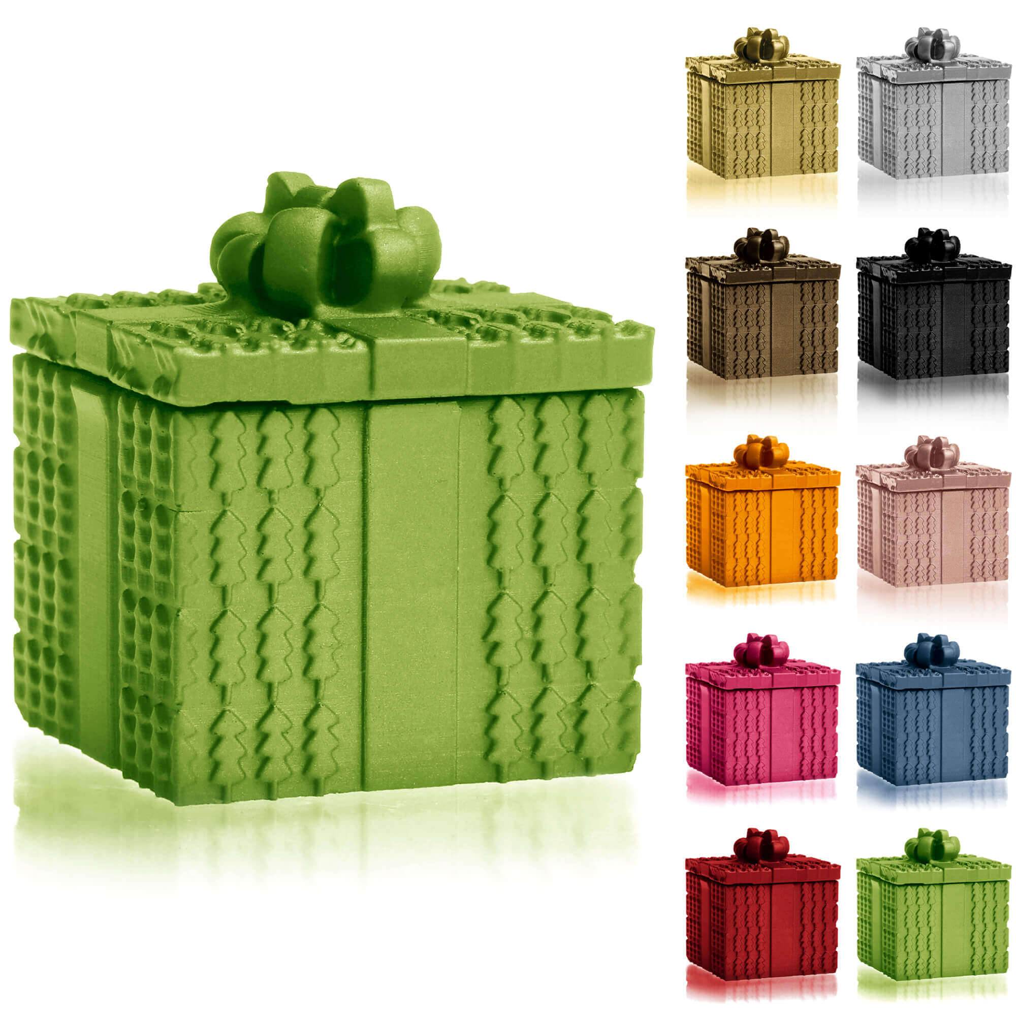 Candle Concrete Christmas Gift Green Metallic Gingerbread