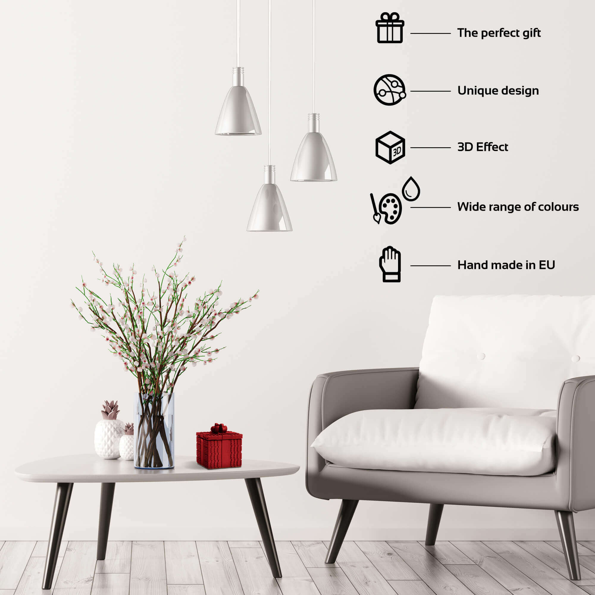 Candle Concrete Christmas Gift Red Metallic Gingerbread