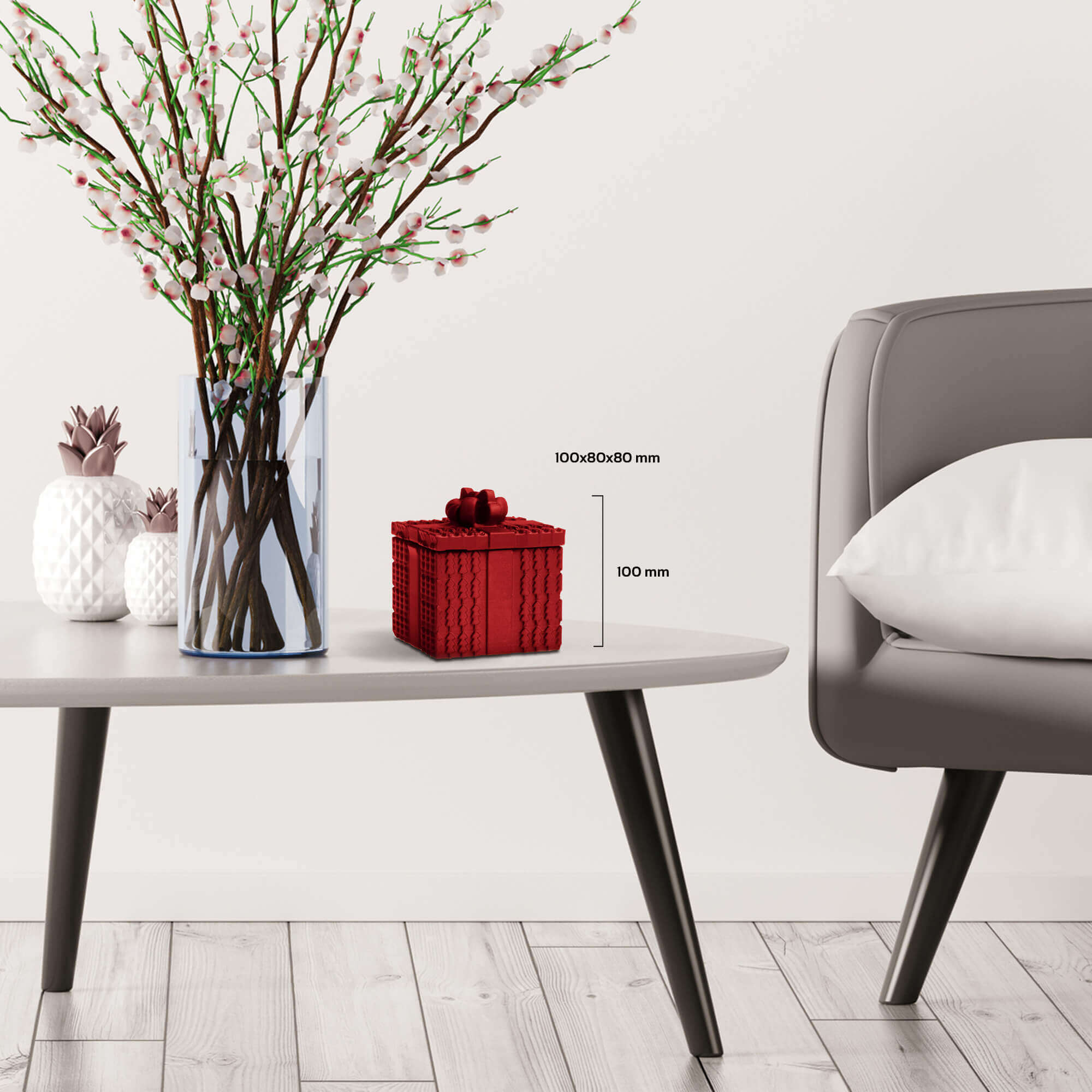 Candle Concrete Christmas Gift Red Metallic Gingerbread