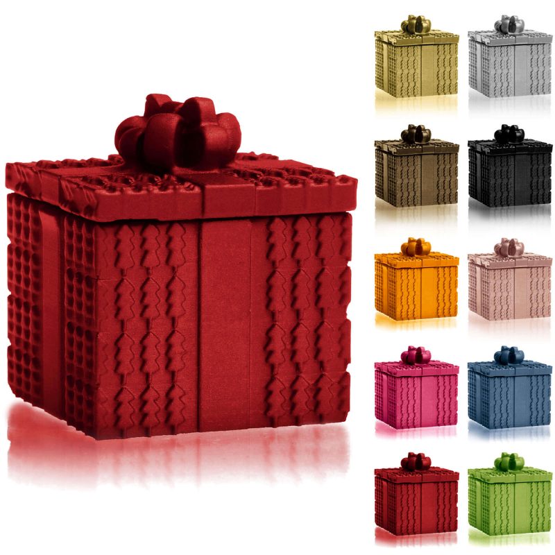 Candle Concrete Christmas Gift Red Metallic Gingerbread