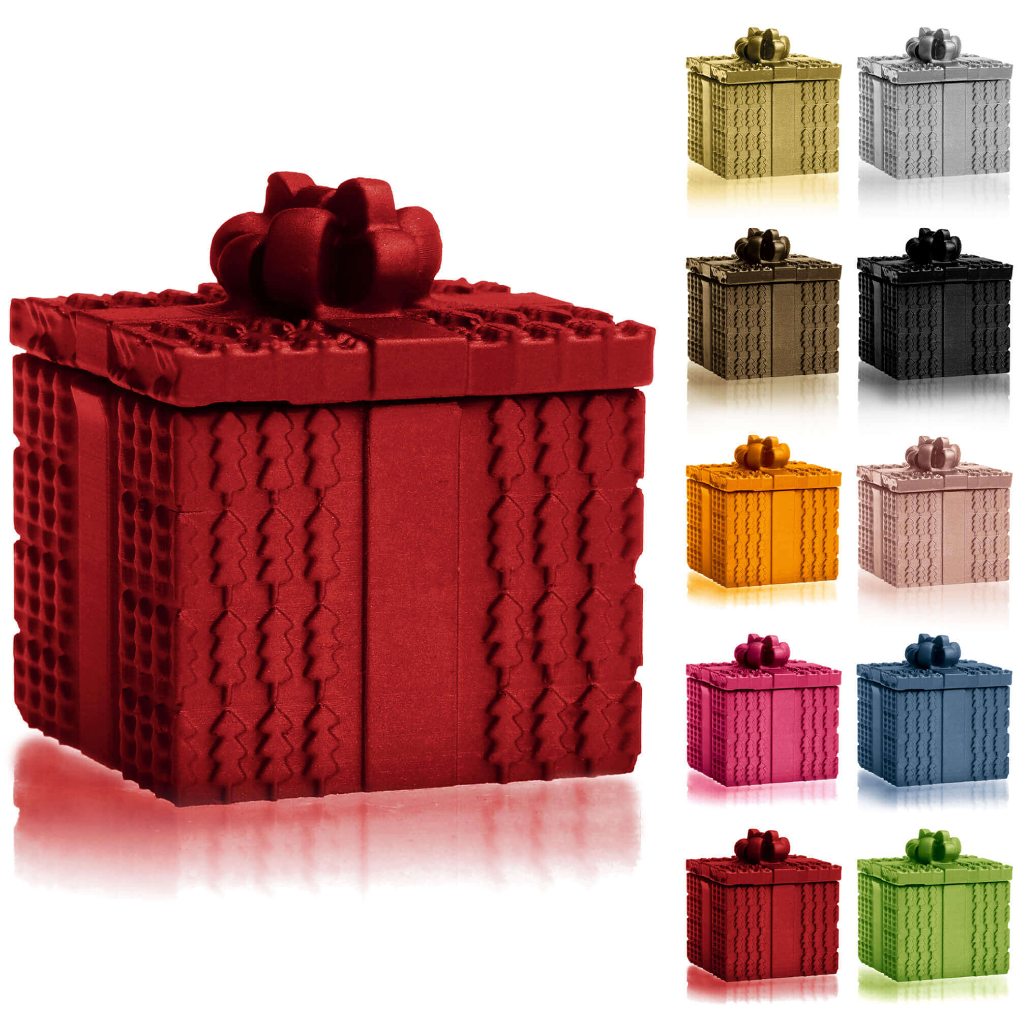 Candle Concrete Christmas Gift Red Metallic Gingerbread