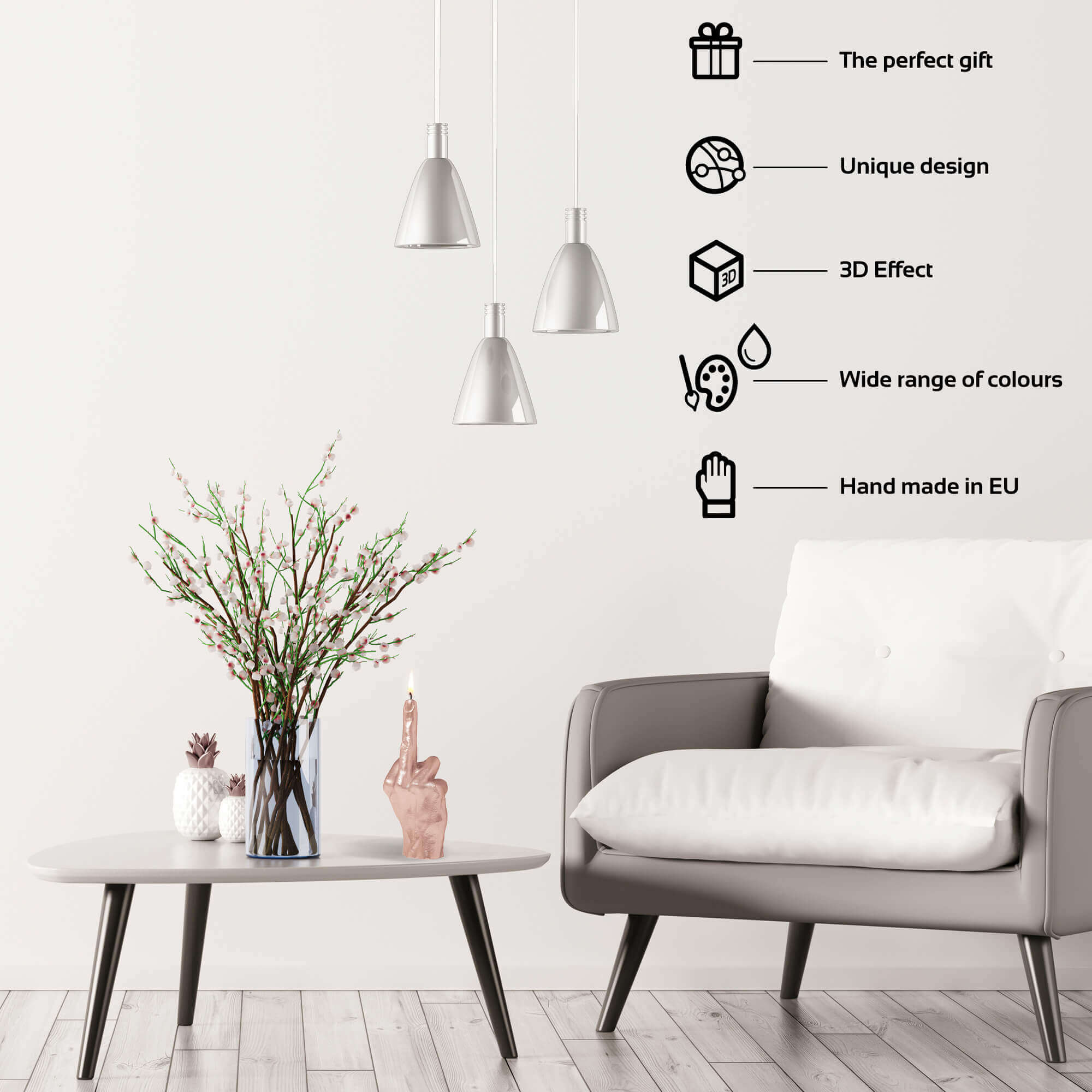 Candle Hand FCK Rose Gold