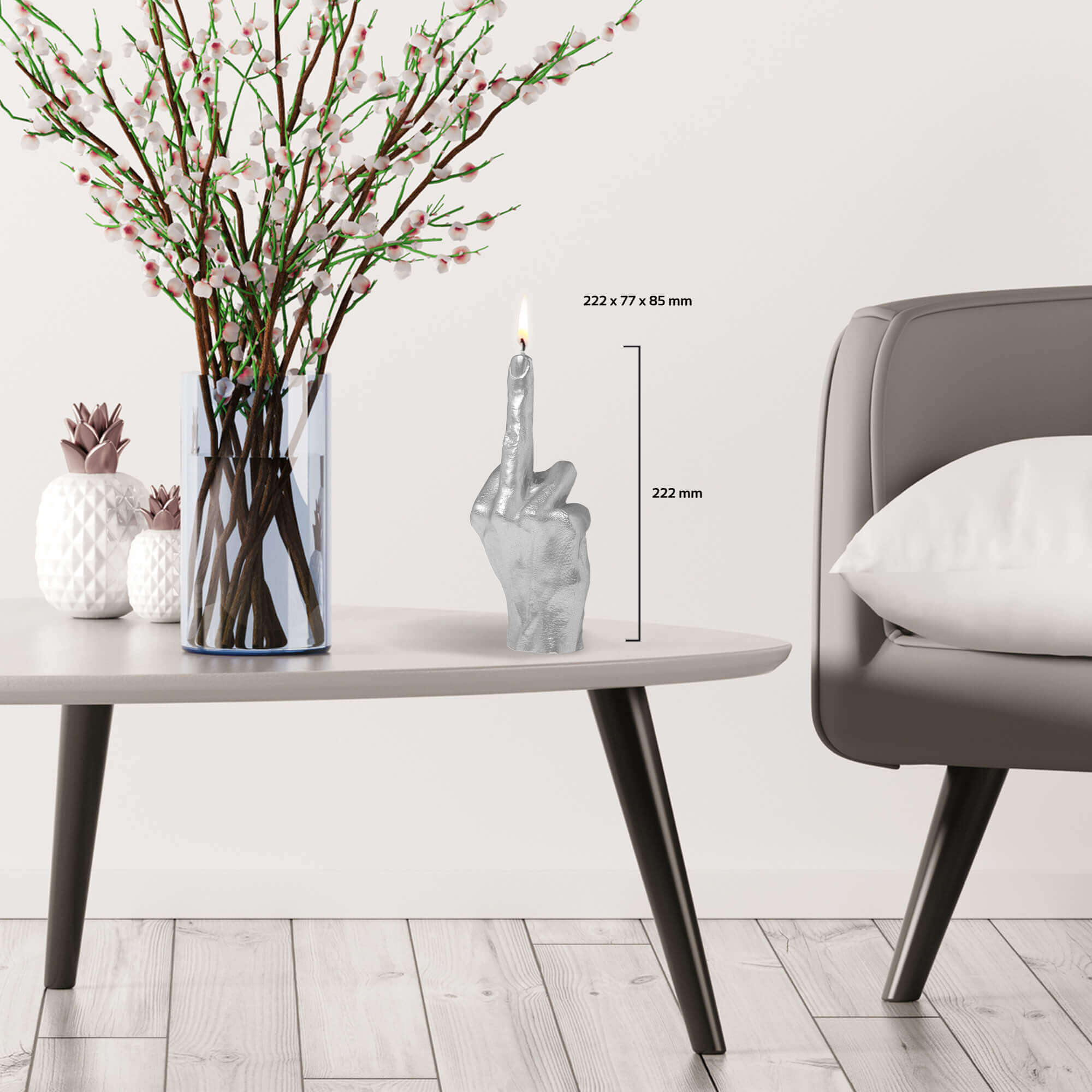 Candle Hand FCK Silver