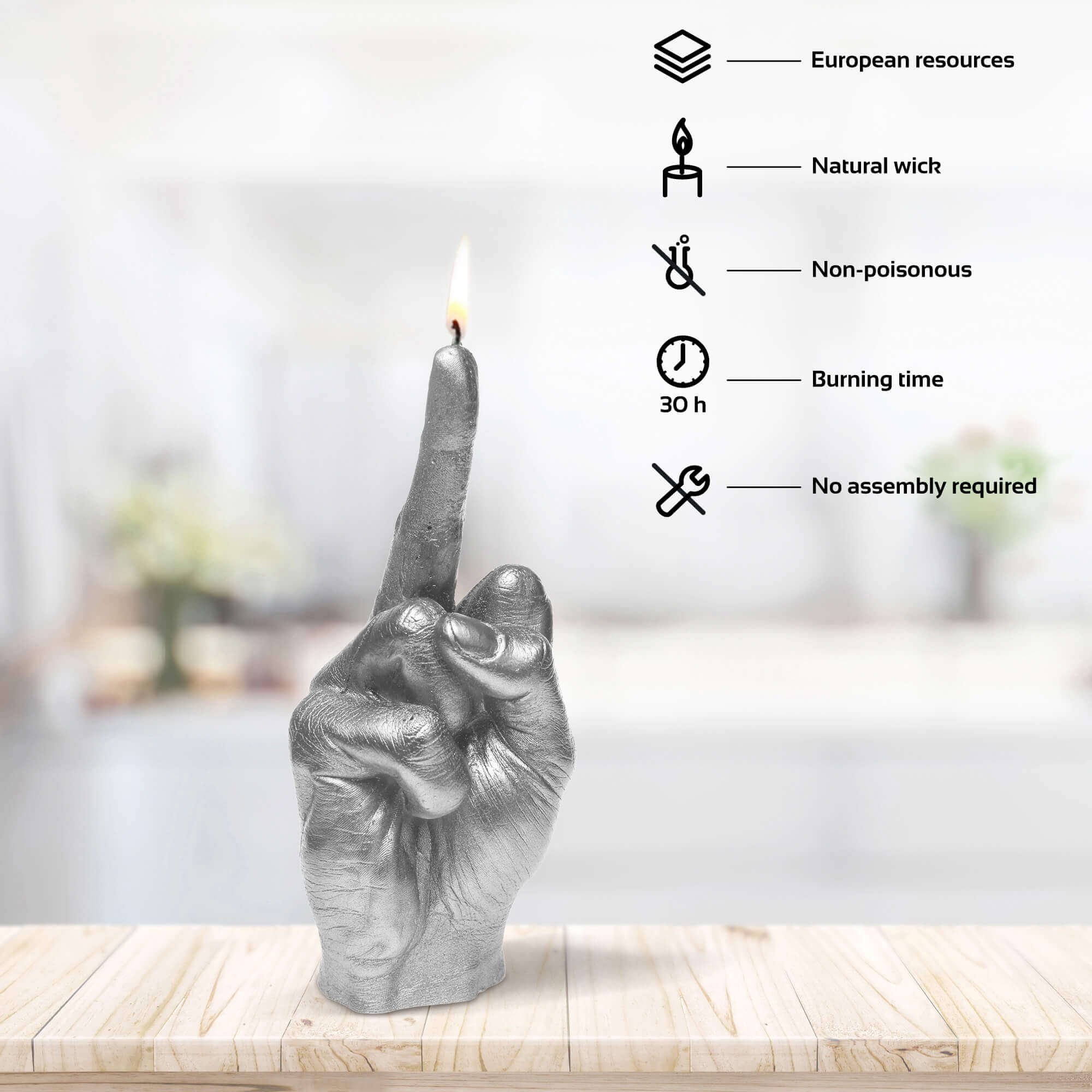 Candle Hand FCK Silver