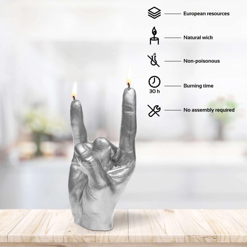 Candle Hand RCK Silver