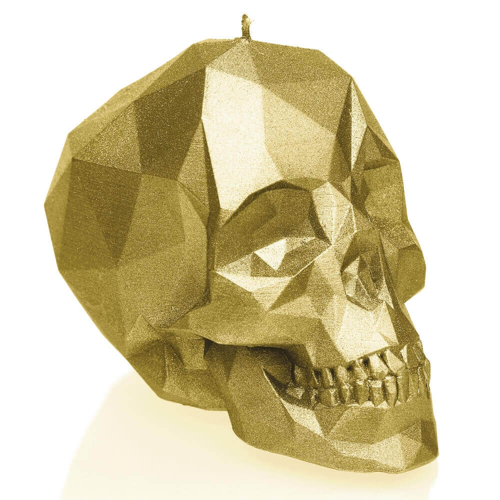 Candle Skull Low Poly Gold