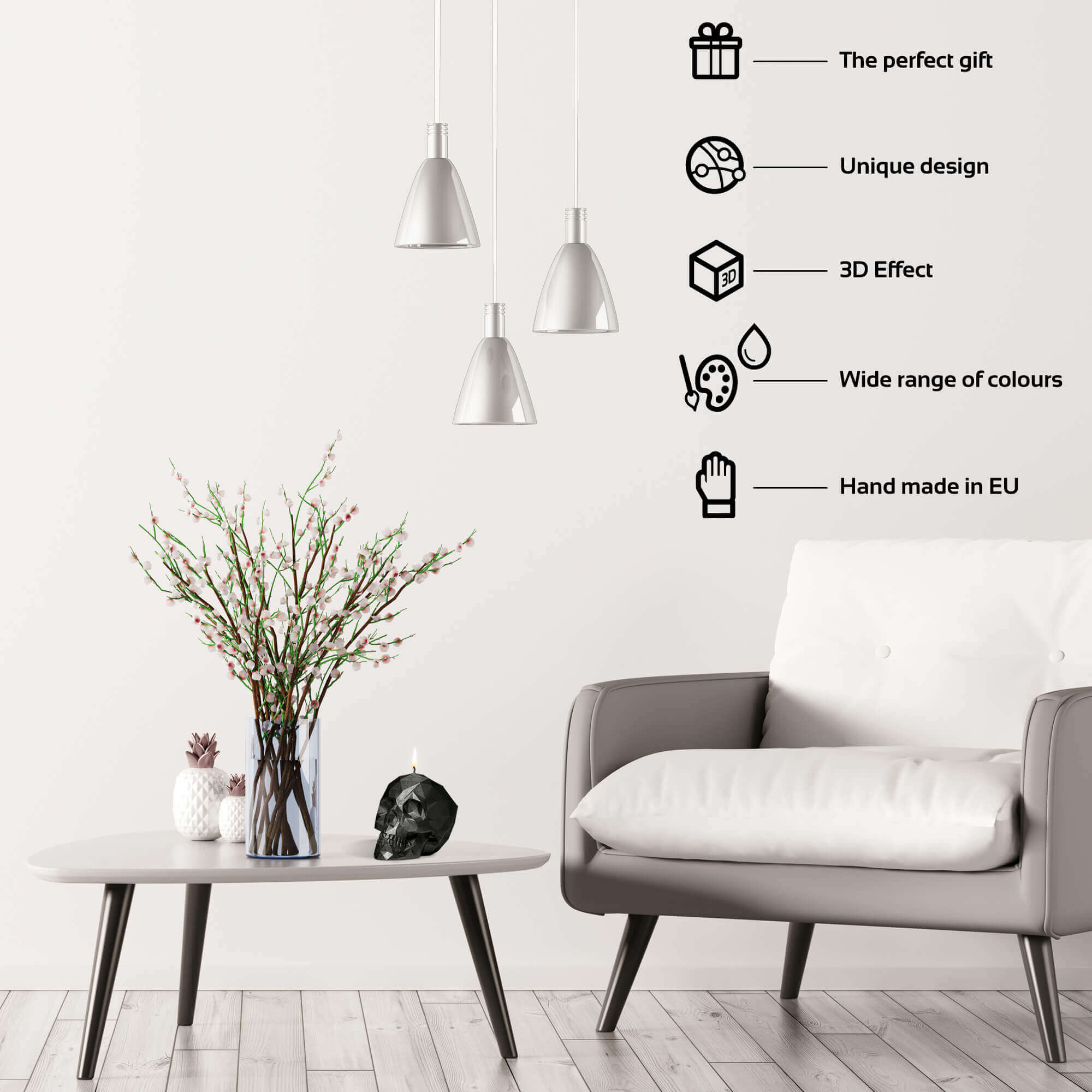 Candle Skull Small Black High Glossy