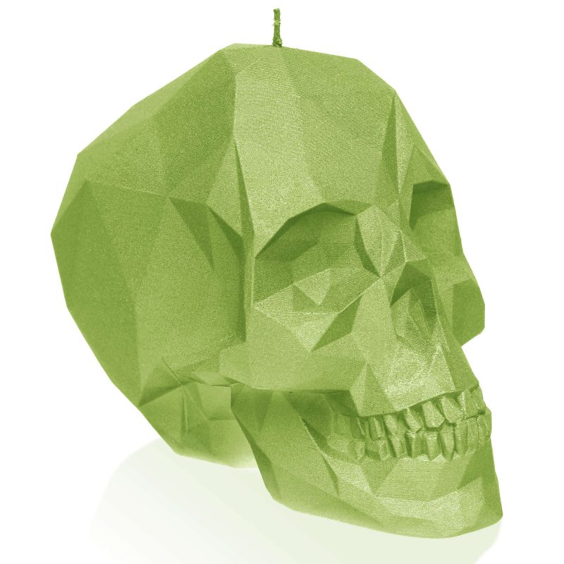Candle Skull Small Dark Green