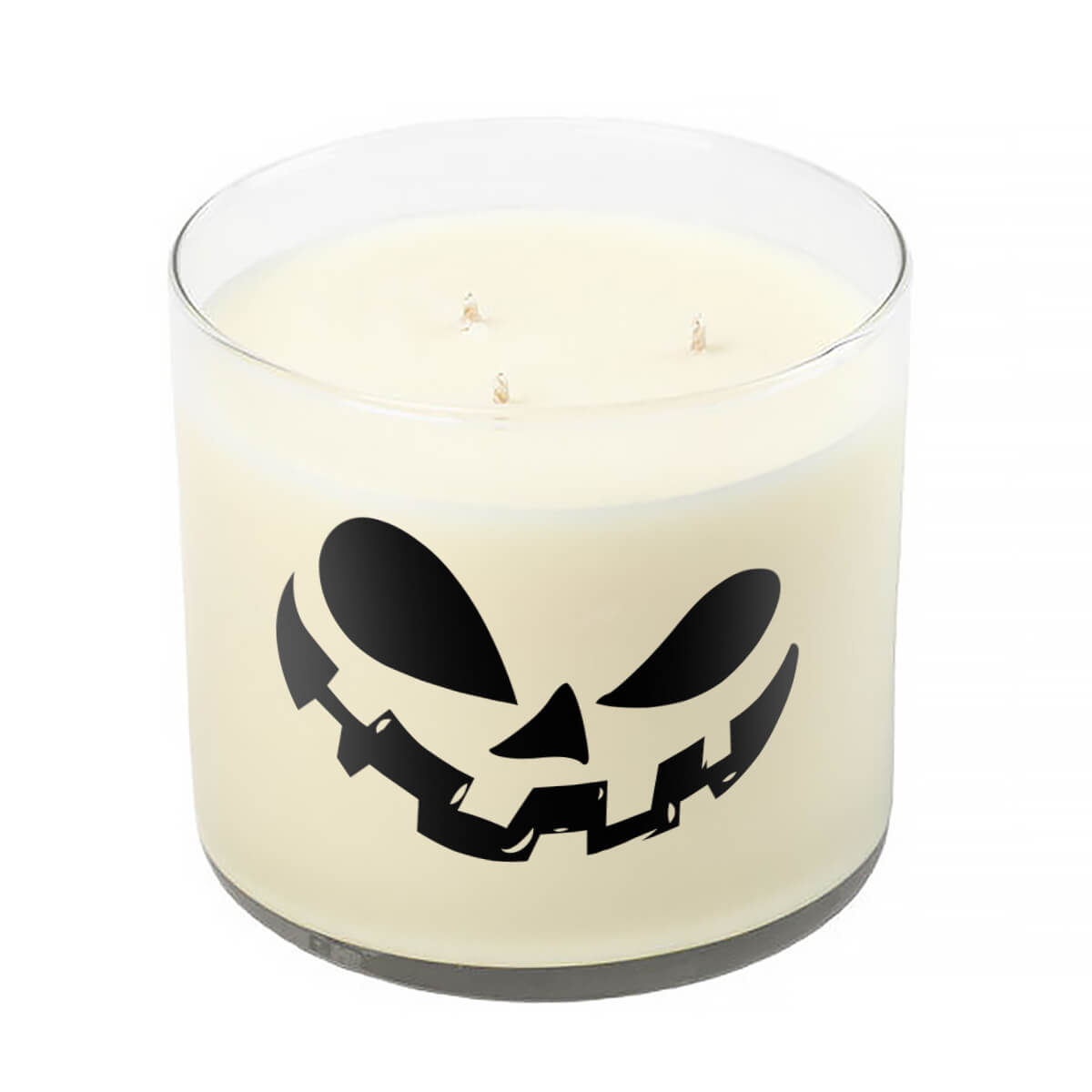 3 Wick Clear Tumbler Halloween Candle with Scary Pumpkin Face 2