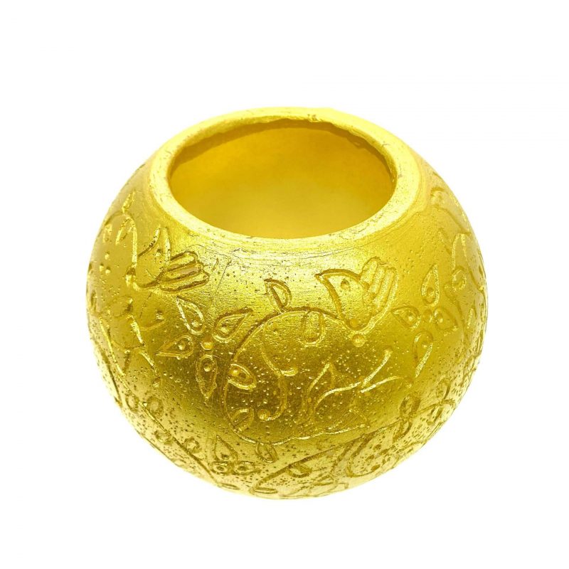 Small Gold Holiday Globe Candle