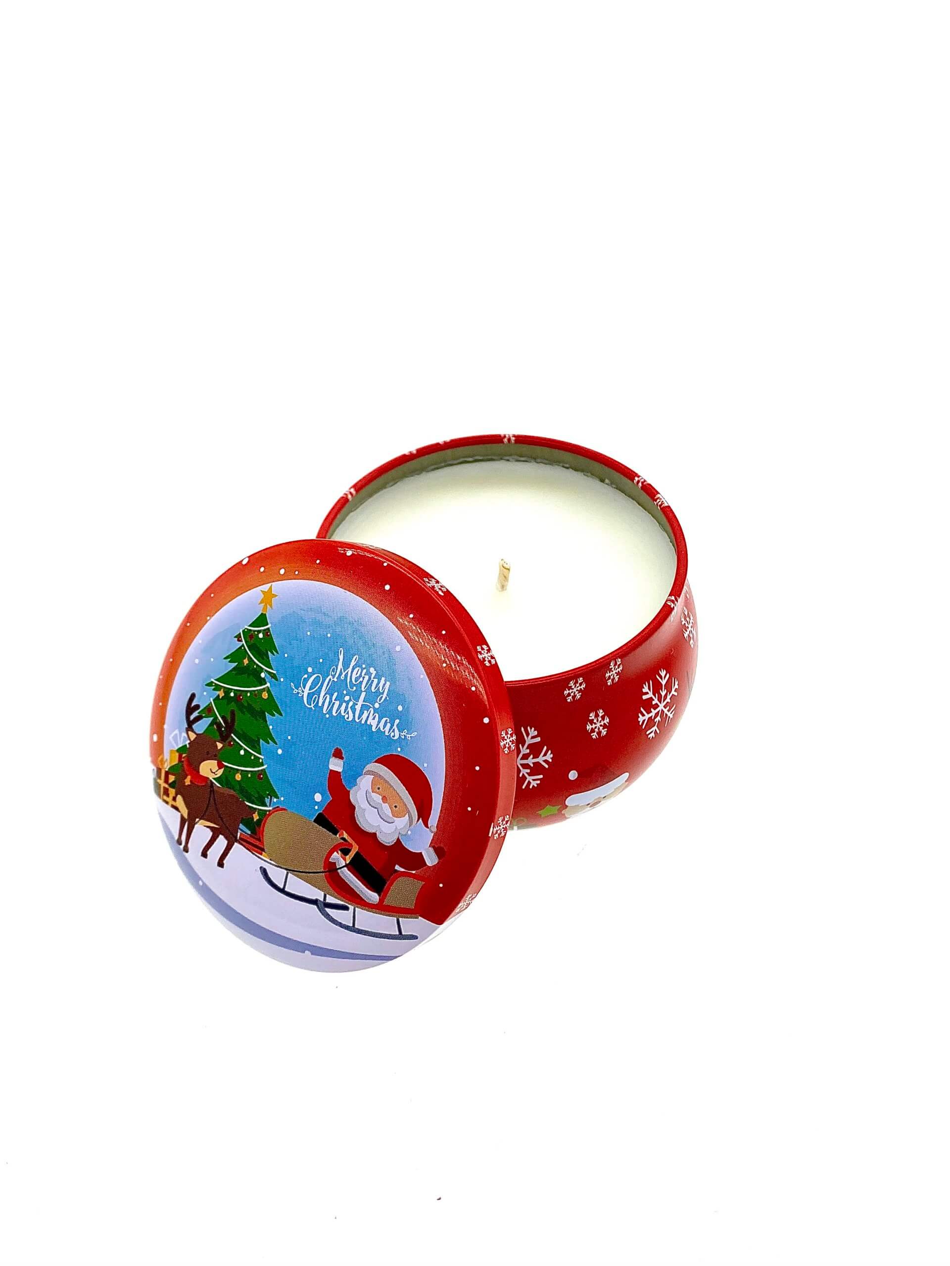 Merry Christmas Holiday Tin Candle - Christmas Cookie Scent