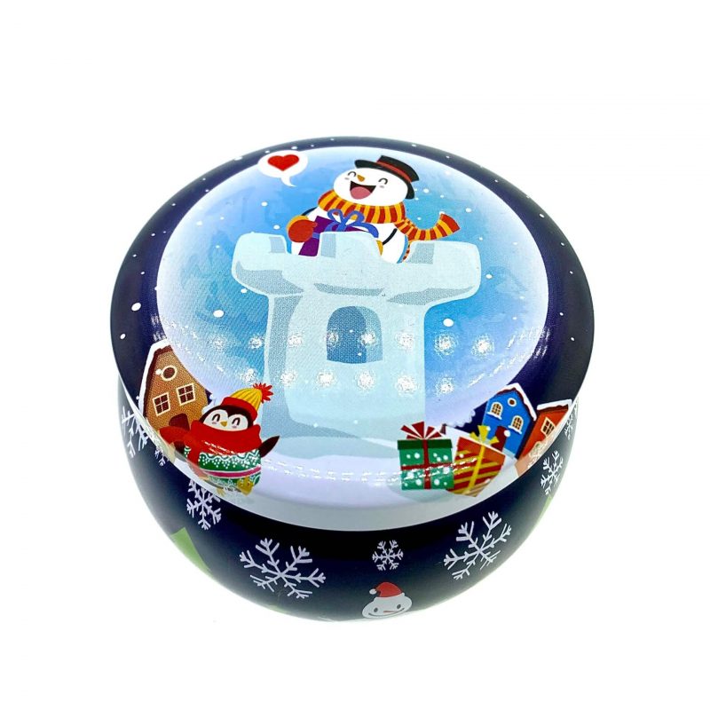 Blue Snowman Holiday Tin Candle - Holiday Sparkle Scent