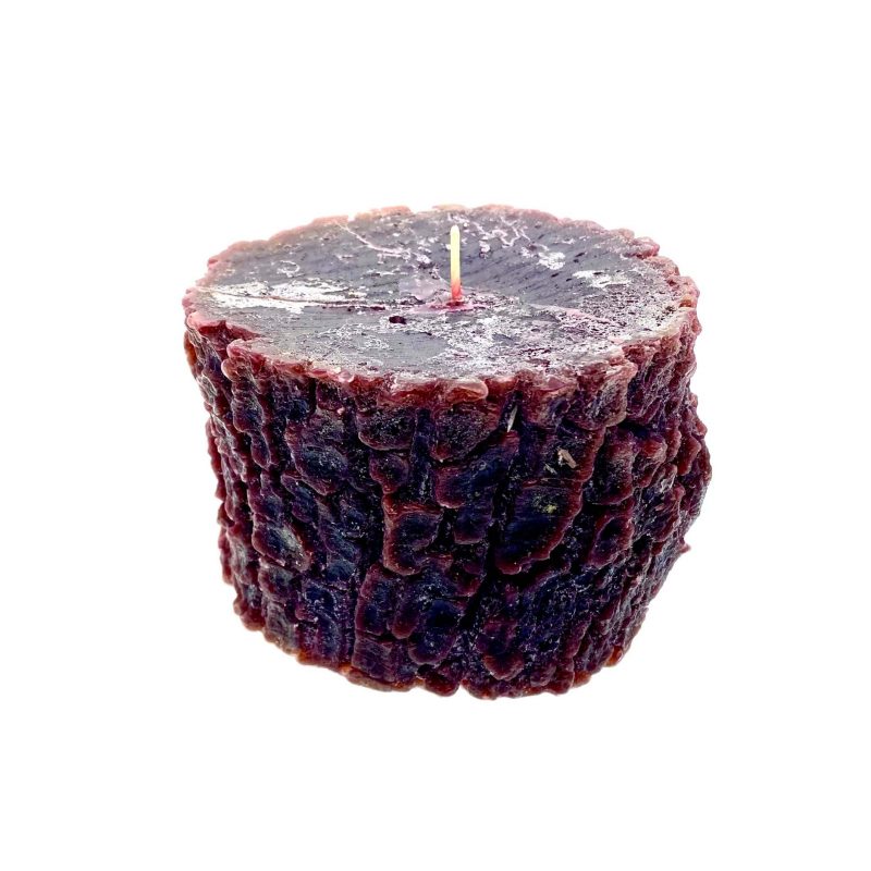 Christmas Holiday Log Shaped Candle (Dark Burgundy)