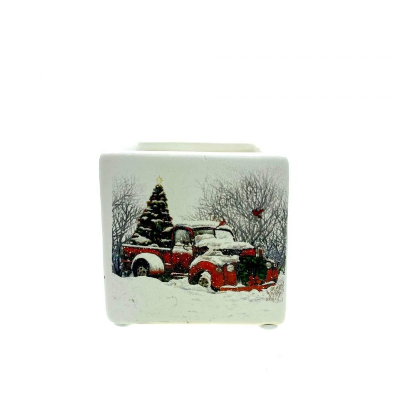 Mini Square Christmas Candle (Snow Design) - Holiday sparkle scent