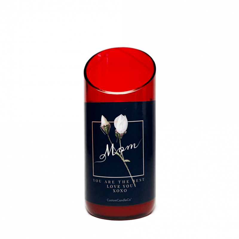 Mother's Day Quoted Candle, Red Glass