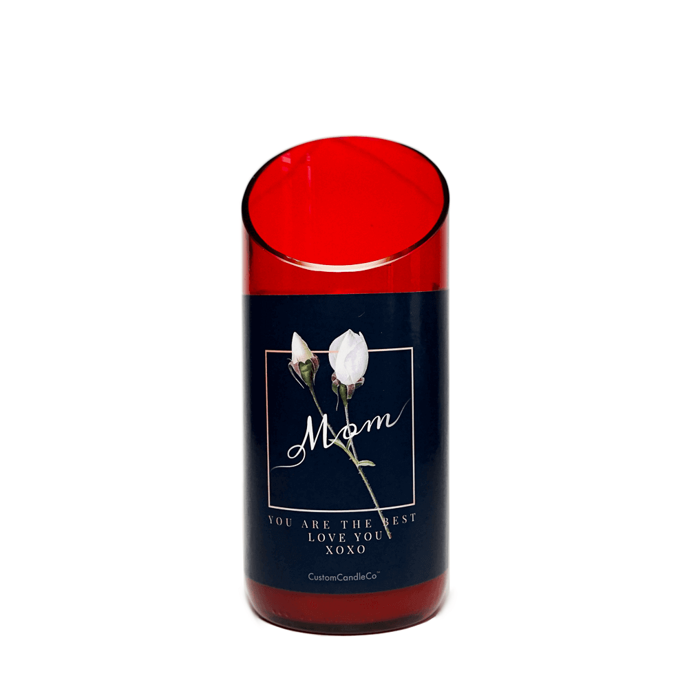 Mother's Day Quoted Candle, Red Glass