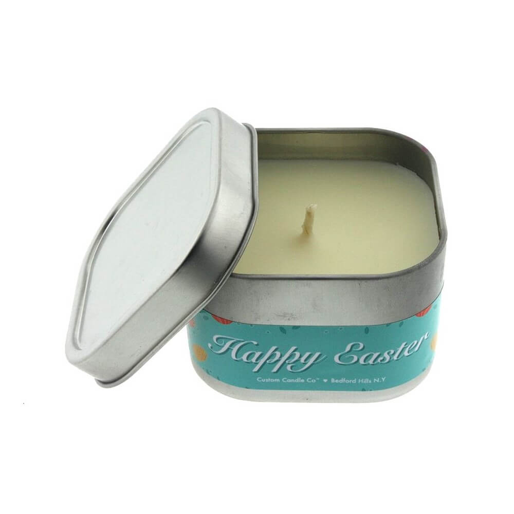 Square Tin Can Candle - Blue