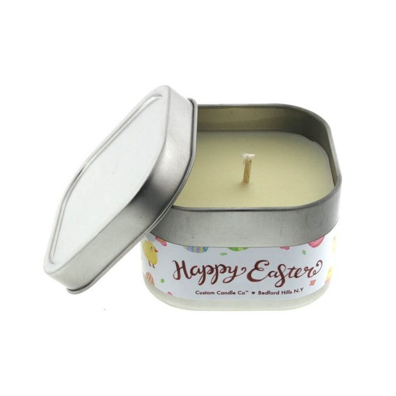 Square Tin Can Candle - White