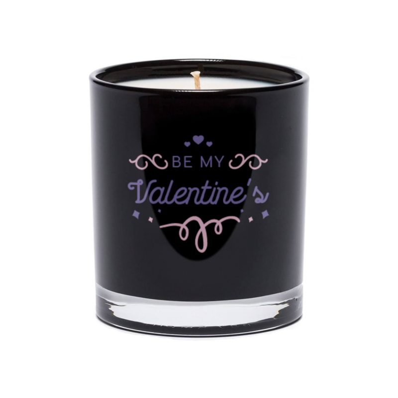 Be My Valentine's Quote Candle (Black tumbler glass)