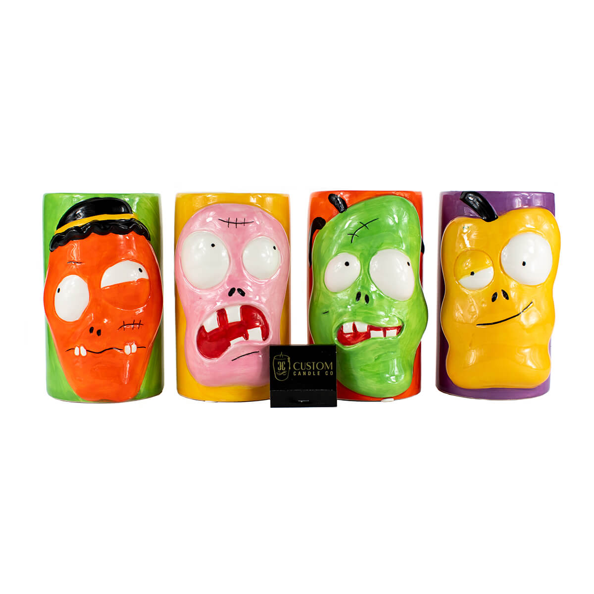 Ceramic Monster Face Candle - Yellow