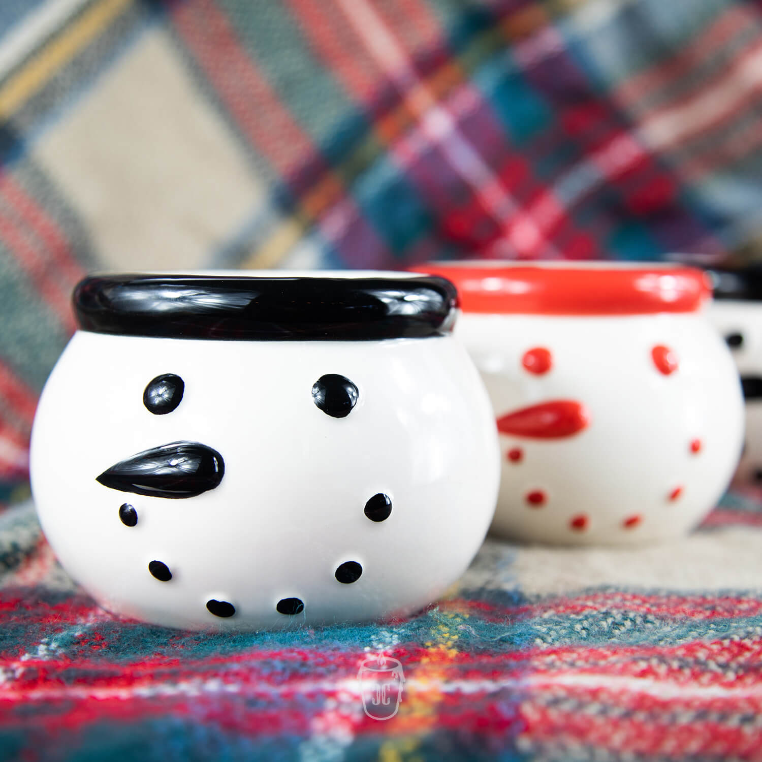 Ceramic Snowman Holiday Candles