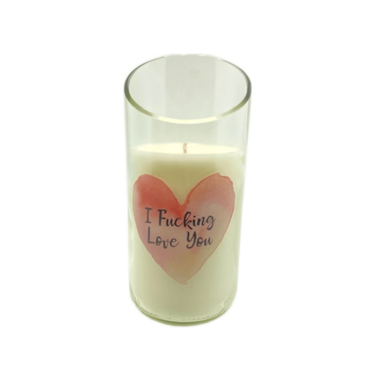 I F**king love you Clear curve Cut Candle