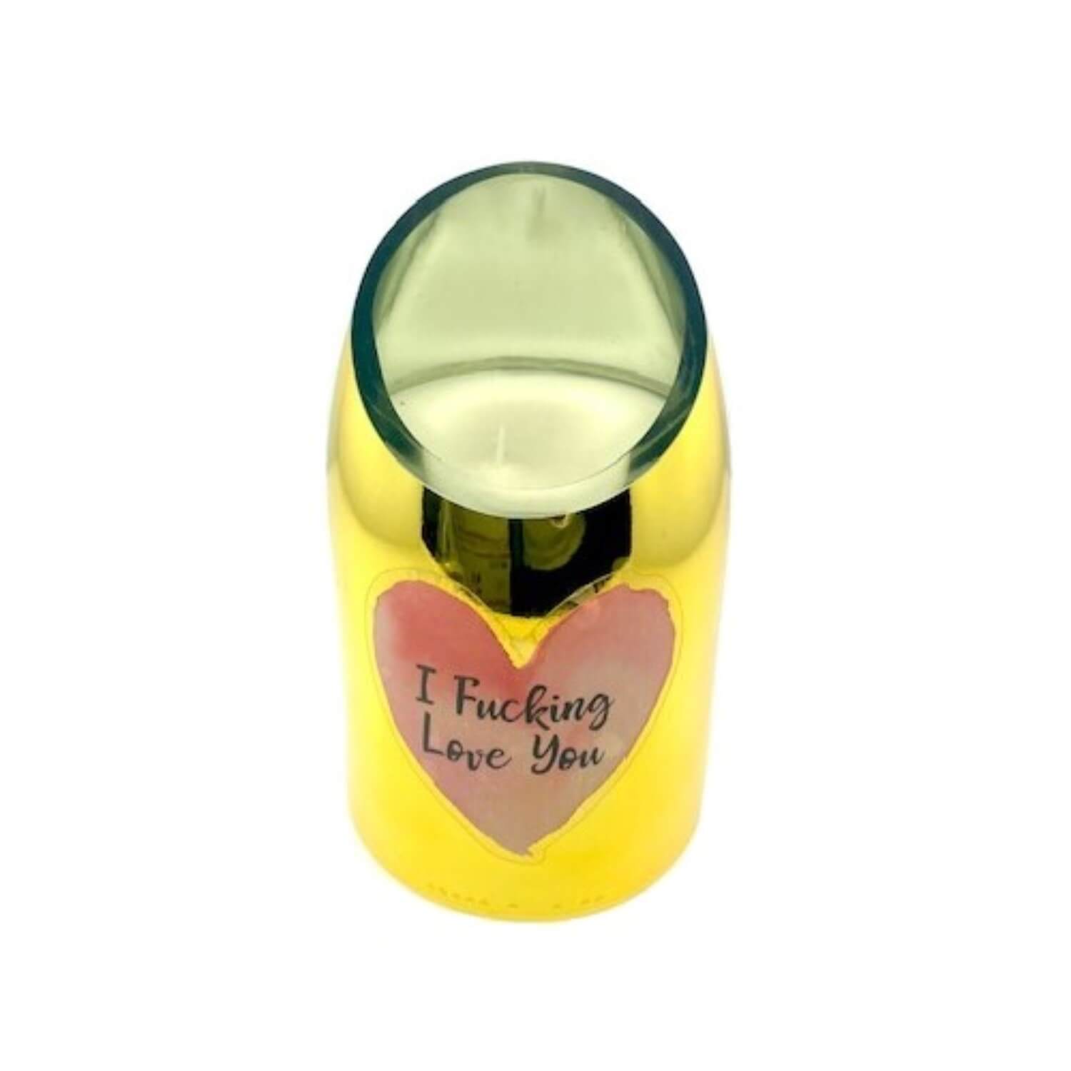 I F**king Love you Gold Curve Cut Candle