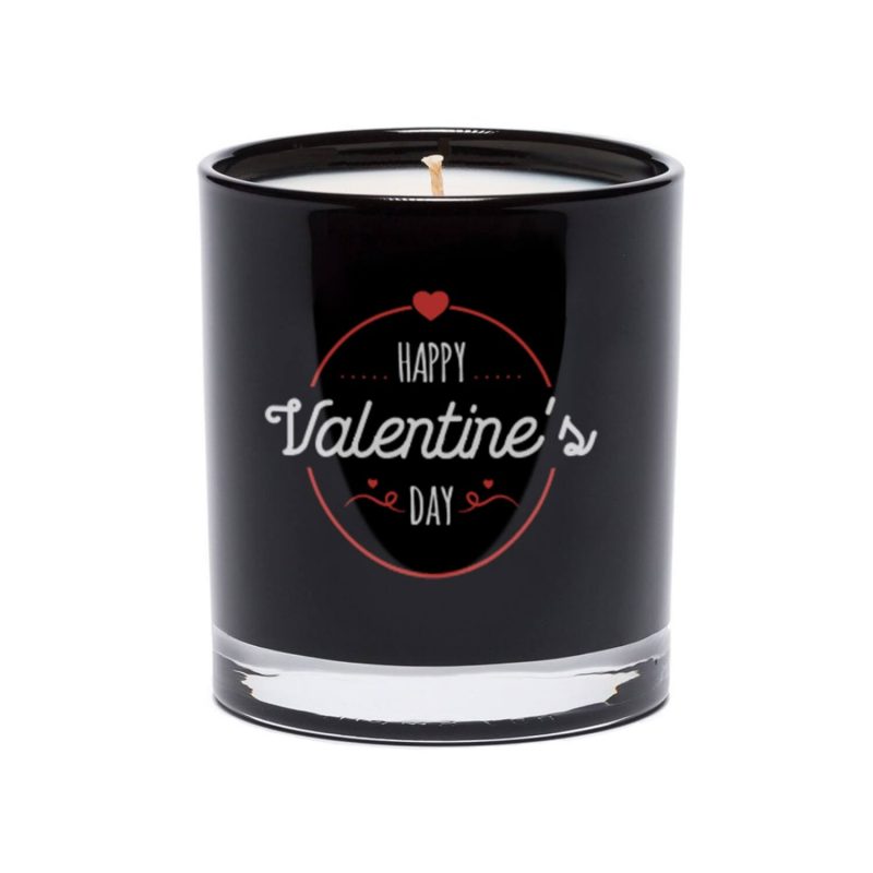 Happy Valentine's Day Quote Candle (Black tumbler glass)
