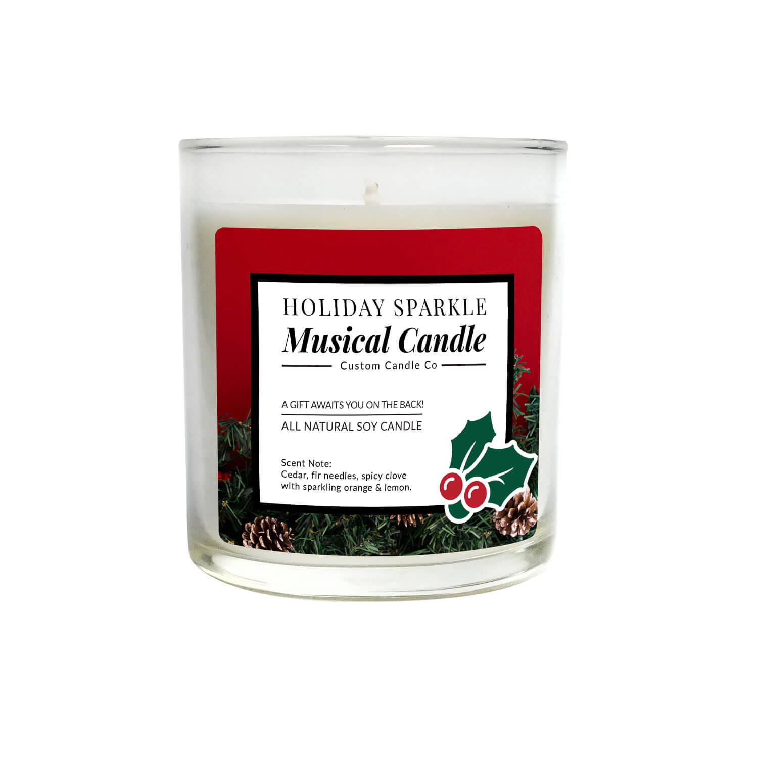 Musical Holiday Candle - Holiday Sparkle