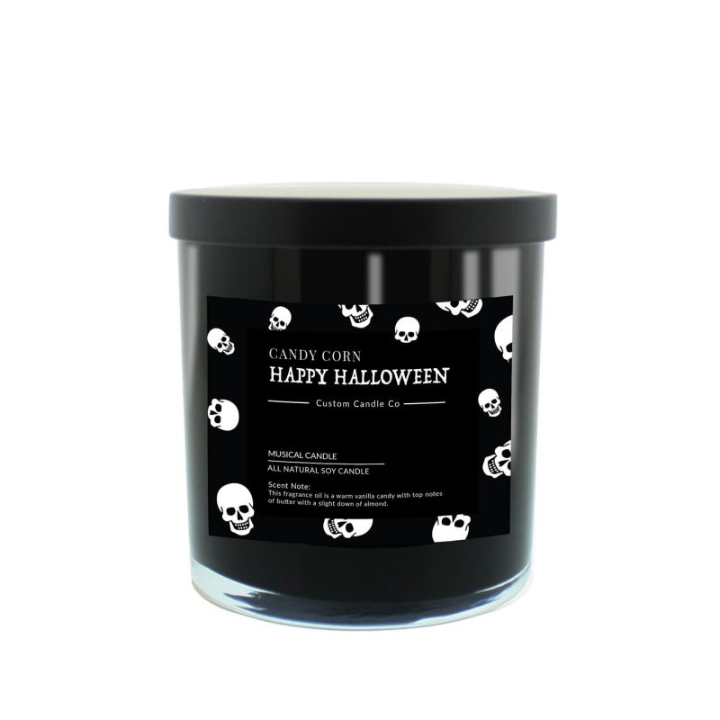 Musical Halloween Candle - Candy Corn Black
