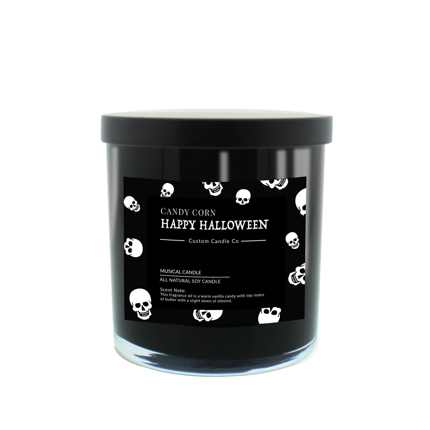 Musical Halloween Candle - Candy Corn Black