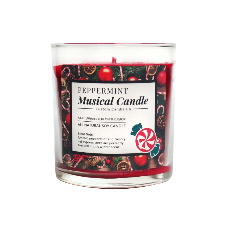 Musical Holiday Candle - Peppermint