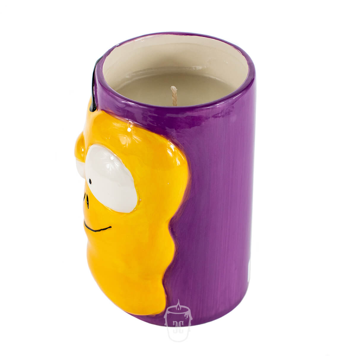 Ceramic Monster Face Candle - Yellow