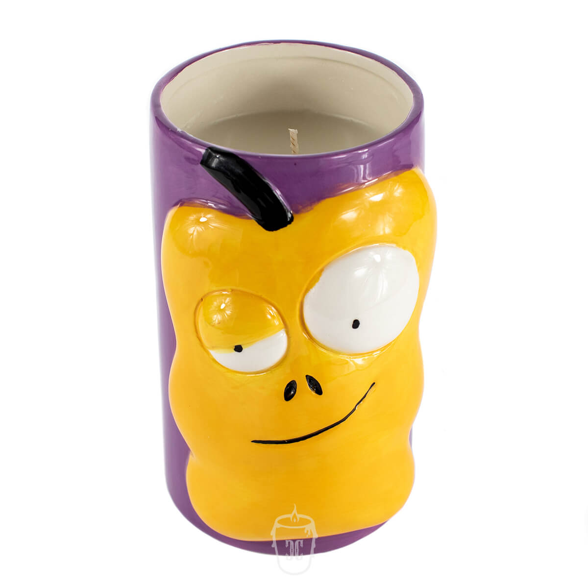 Ceramic Monster Face Candle - Yellow