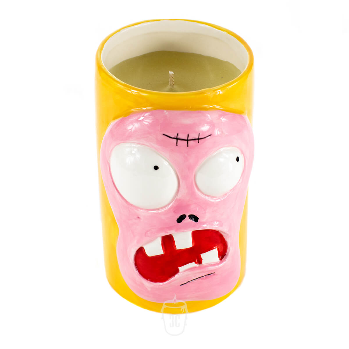 Ceramic Monster Face Candle - Pink