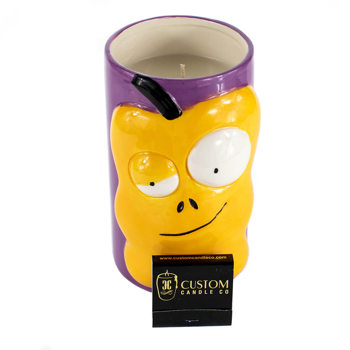 Ceramic Monster Face Candle - Yellow