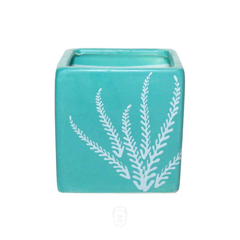 Turquoise Ocean Coral Cube Candle