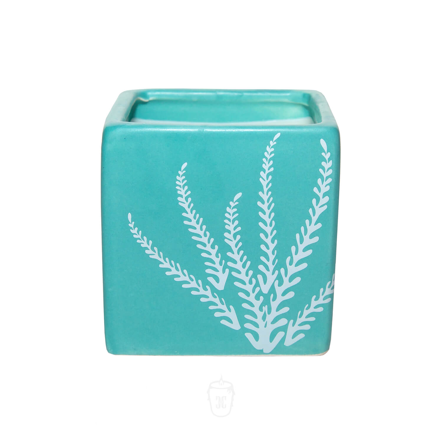 Turquoise Ocean Coral Cube Candle