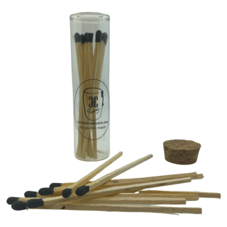Glass Jar Matches - Black