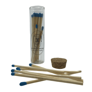 Glass Jar Matches - Blue