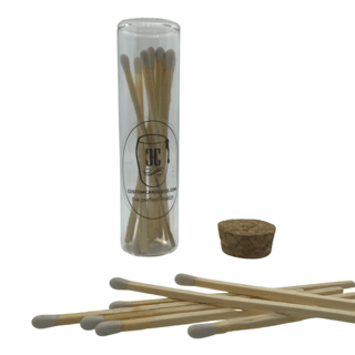 Glass Jar Matches - White