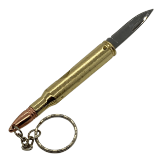 Gold Bullet Keychain with Hidden Blade
